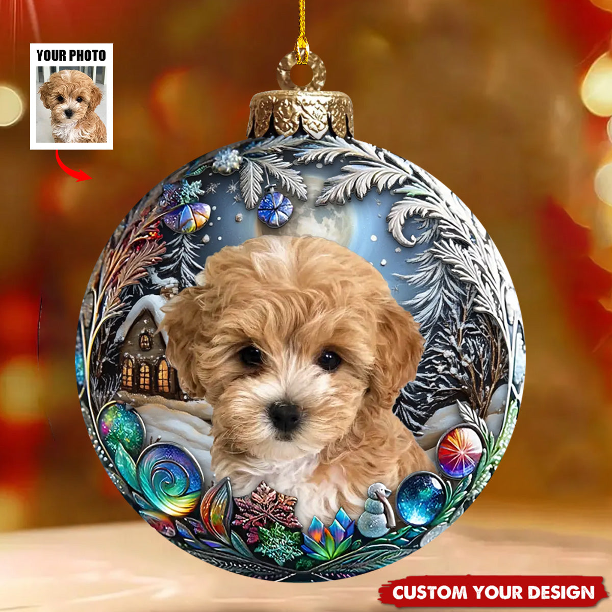 Custom Photo Pets Make Our Lives Whole - Dog &amp; Cat Personalized Ornament