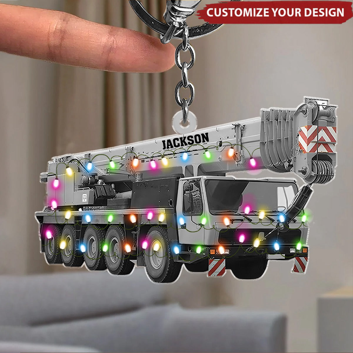 Crane Vehicles - Personalized Acrylic Keychain, Gift For Heavy Equipment Operator