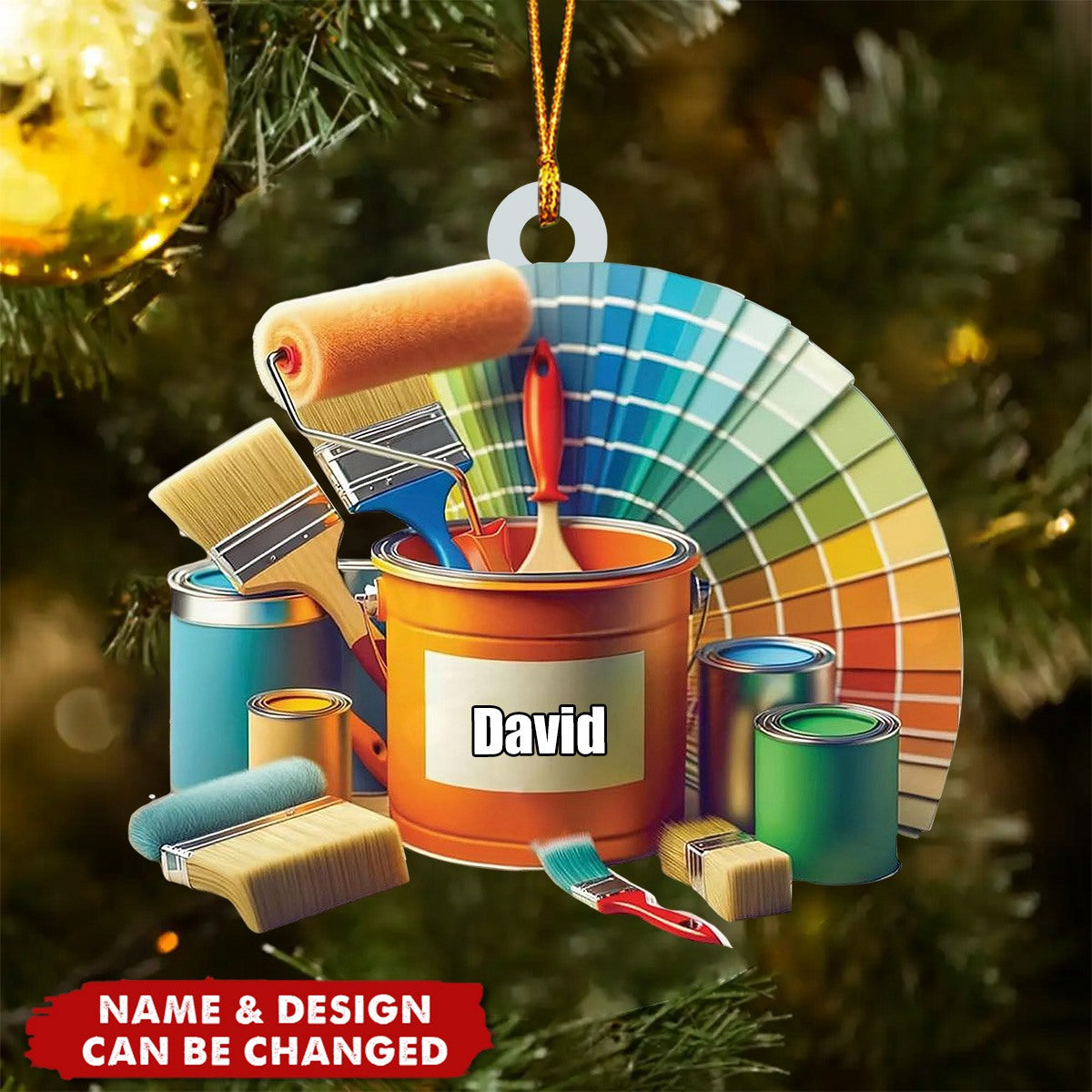 Personalized Painter&#39;s Art Palette Christmas Ornament, Artist&#39;s Painting Palette Christmas Ornament