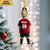 Personalized Boy Kid Soccer Player With Ball Ornament, Gift For Soccer Young Lovers