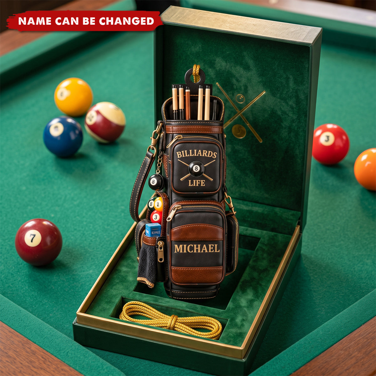 Personalized Billiards Ornament, Custom Name Pool Player Keepsake, Gift For Husband &amp; Dad