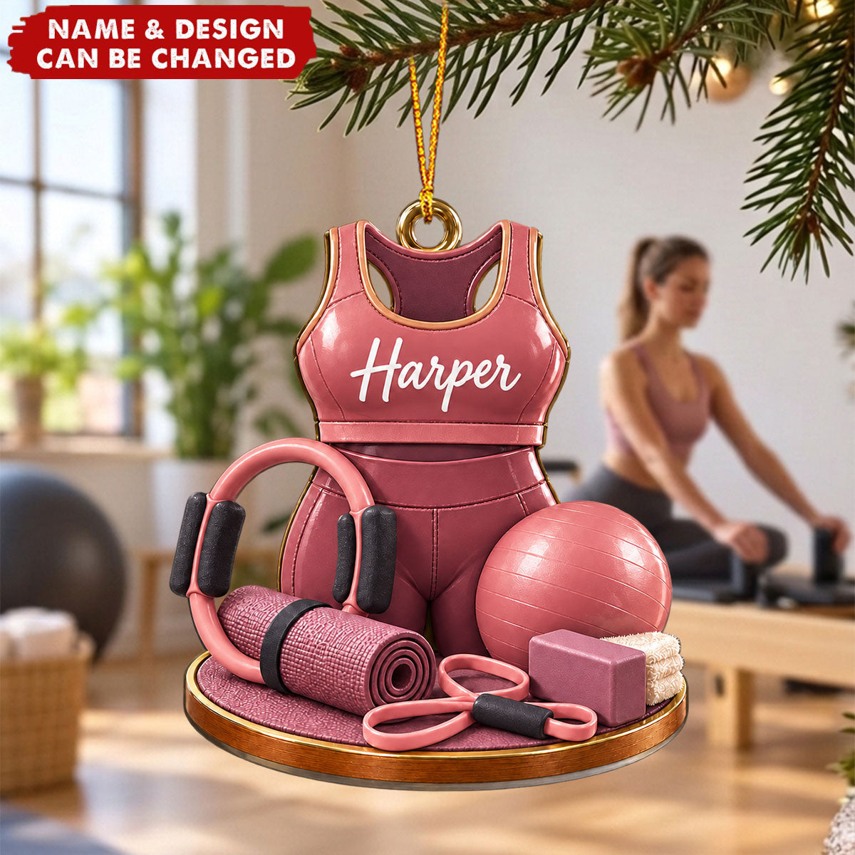 Personalized Pilates Christmas Ornament - Xmas Tree Hanging Keepsake