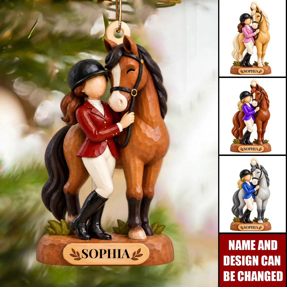 Personalized Equestrian Rider Ornament - Horse Riding Keepsake