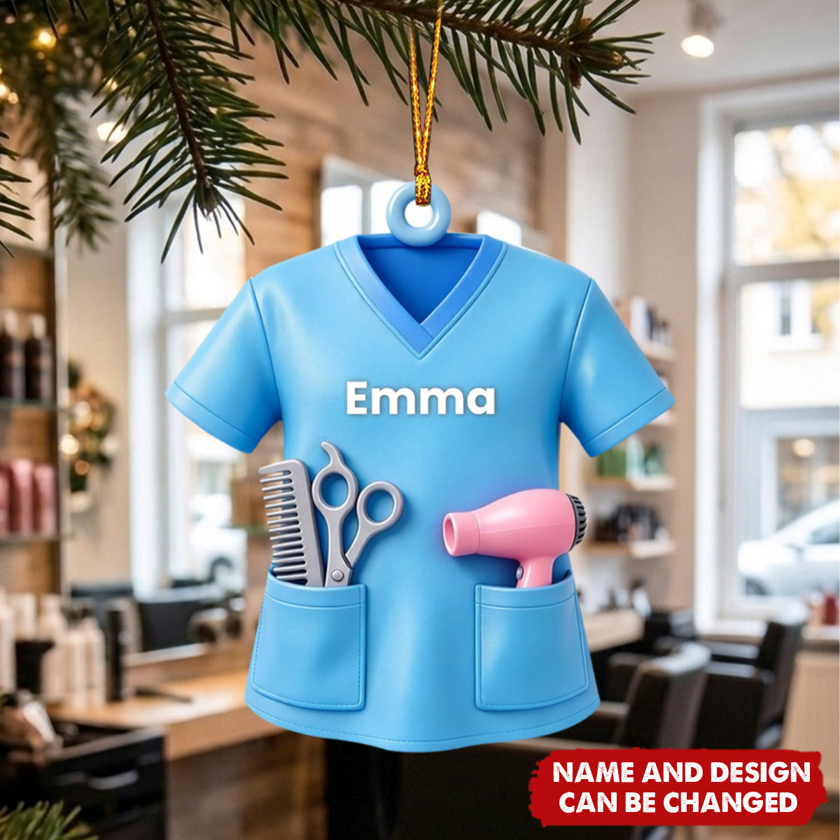 Personalized Hair Stylist Ornament - Custom Name Salon Christmas Gift