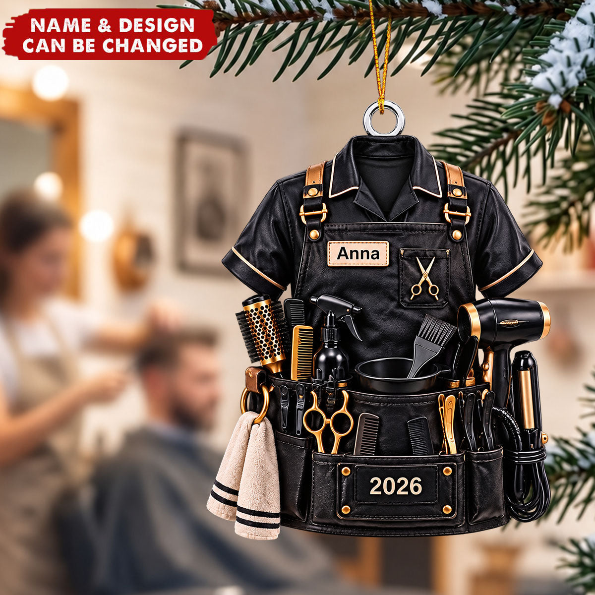Personalized Hairdresser Christmas Ornament
