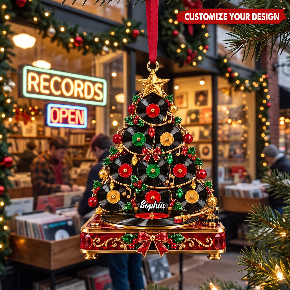 Personalized Vinyl Record Christmas Ornament - Custom Gifts For Christmas