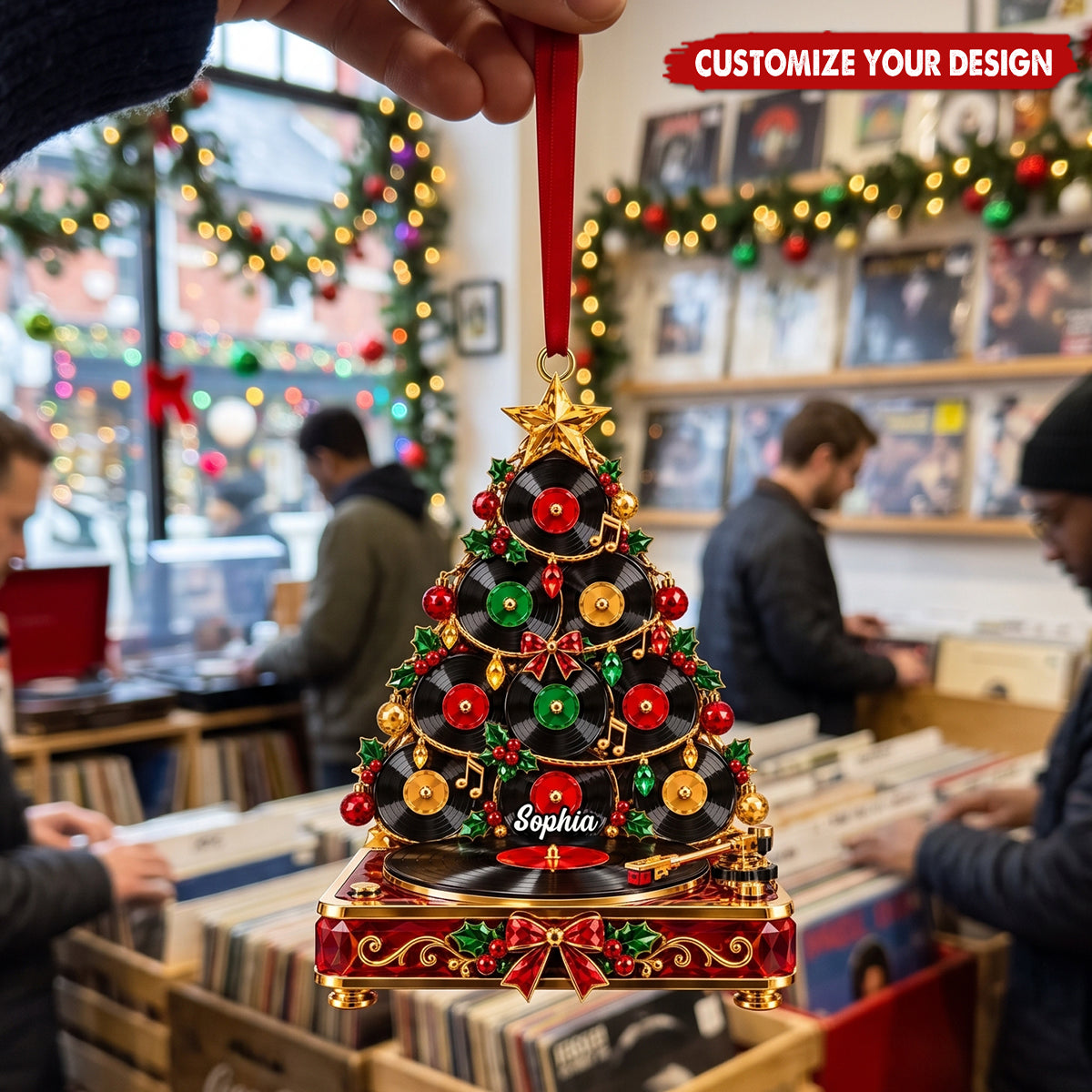 Personalized Vinyl Record Christmas Ornament - Custom Gifts For Christmas