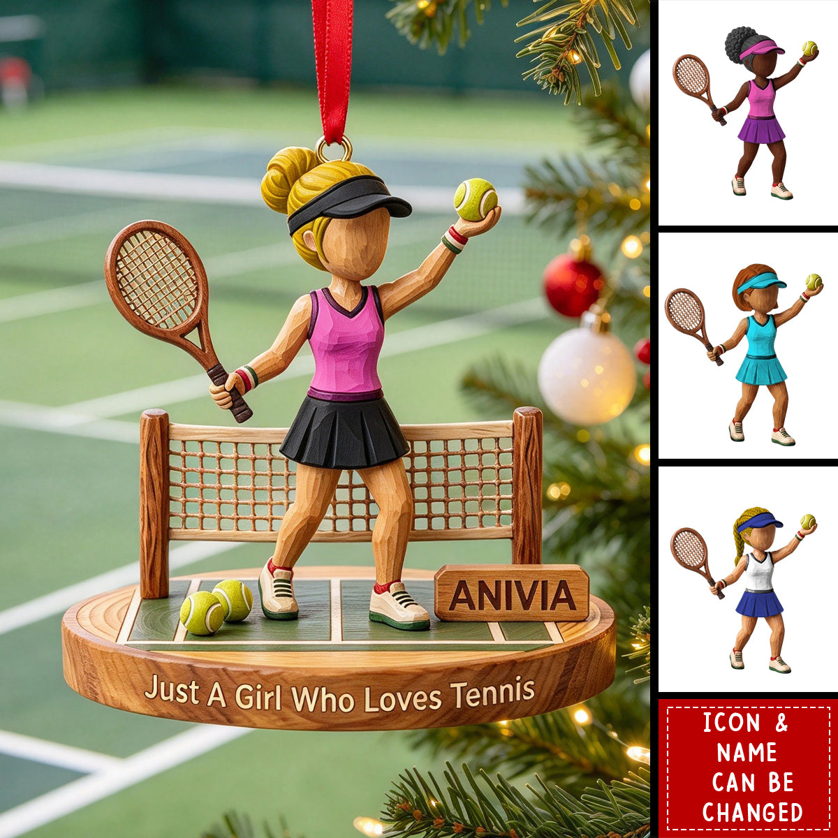 Tennis Girl Ornament - Personalized Gifts For Tennis Lover Christmas Ornament