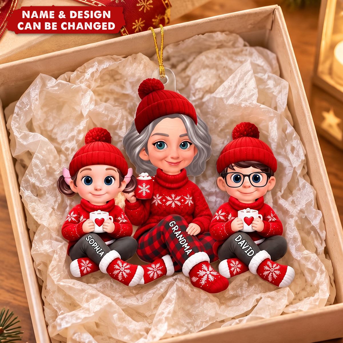 Personalized Grandma &amp; Grandkids Christmas Ornament