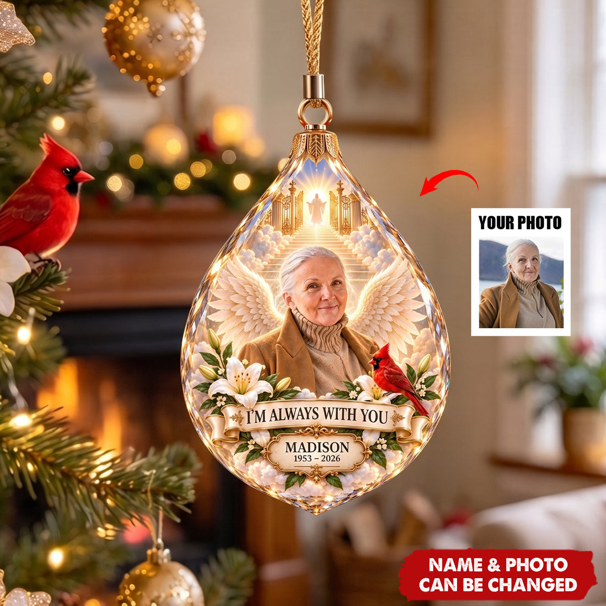 Memorial Heaven Acrylic Ornament - Custom Photo Memorial Gifts