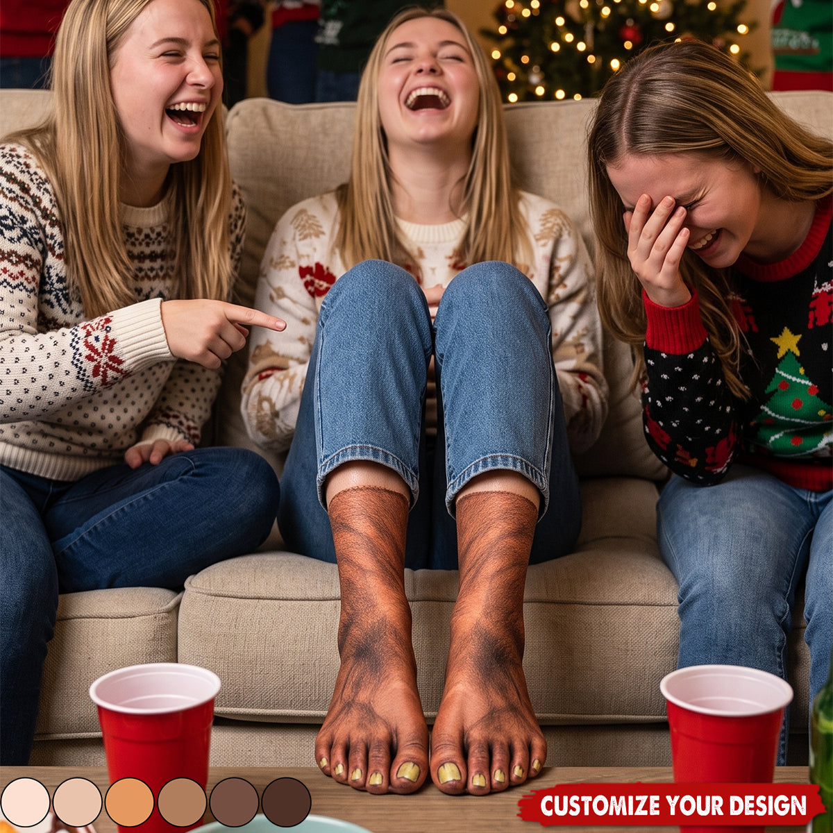 Ugly Feet Funny Gift For Husband Wife Boyfriend Girlfriend Friend Coworkers - Personalized Socks