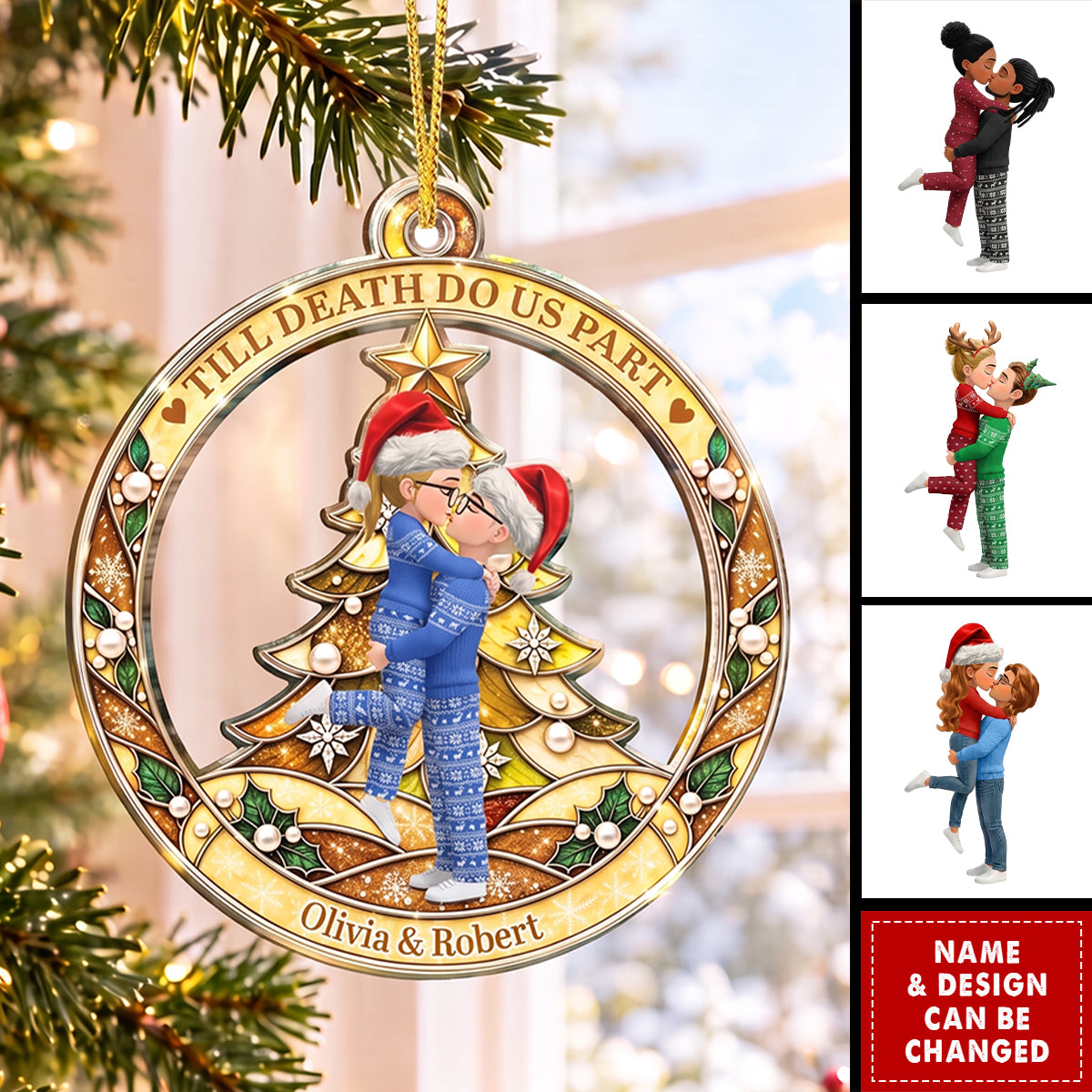 Christmas Gift For Couple - Personalized From Our First Kiss Ornament