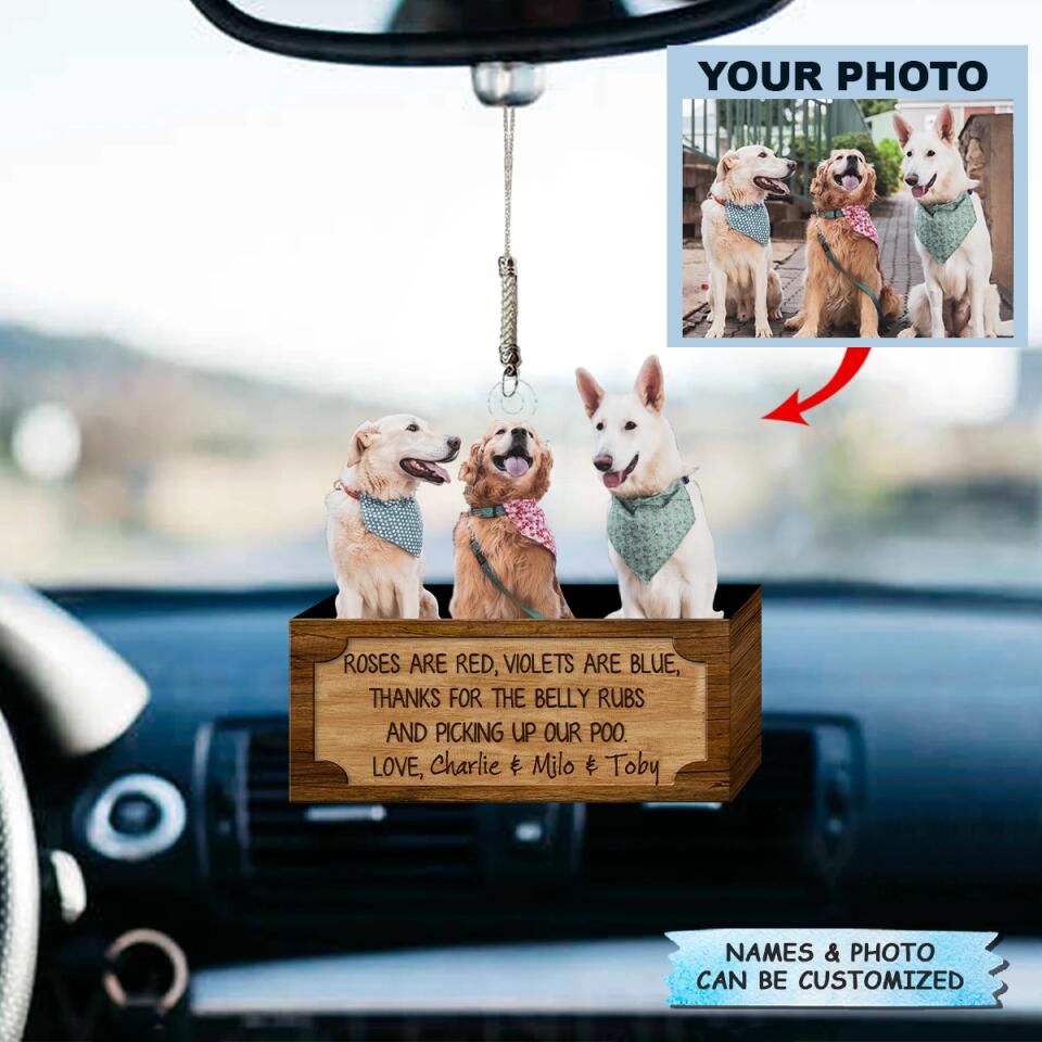 Personalized Car Hanging Ornament - Gift For Dog Lover - Thanks For Picking Up Our Poo