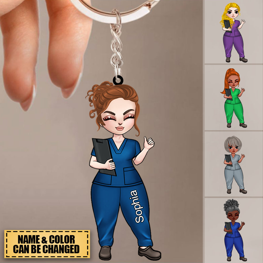Personalized Nurse Character Keychain, Gift for Nurses - aiboson