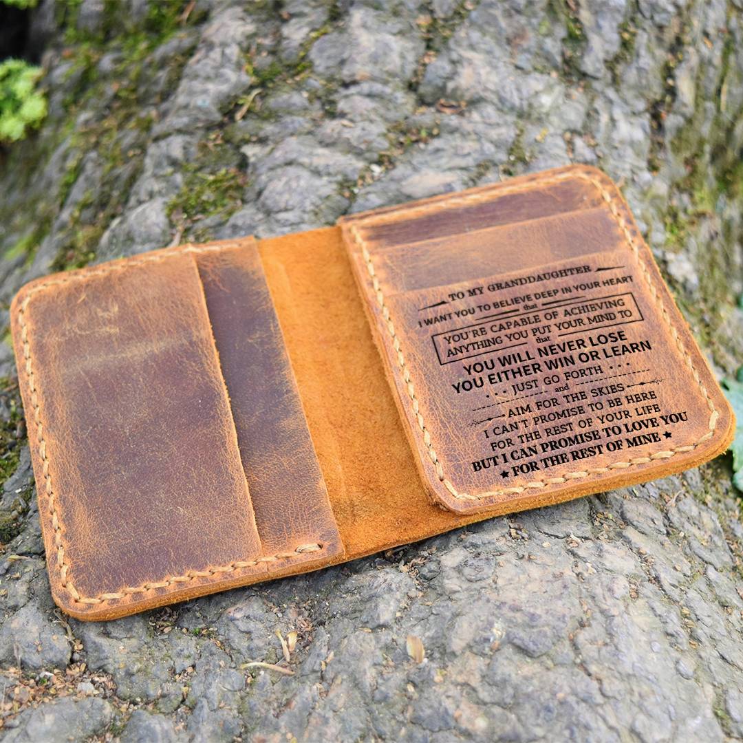 To My Granddaughter -You Will Never Lose- Leather Bifold Wallet