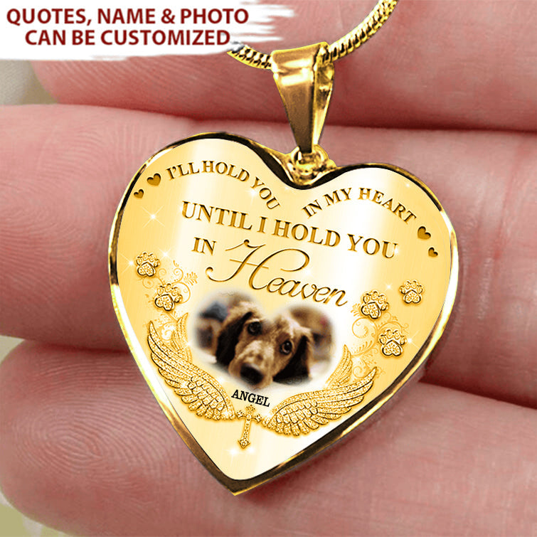I&#39;ll Hold You In My Heart Personalized Pet Memorial Necklace