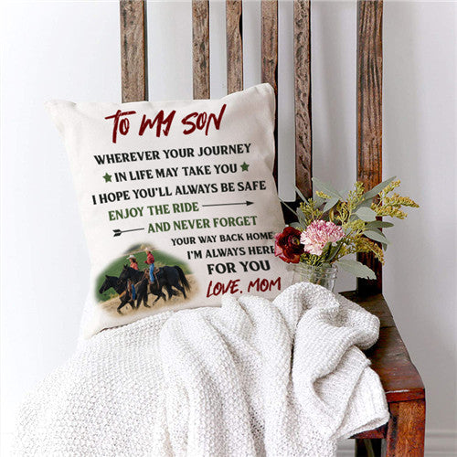 Mom To Son - Enjoy The Ride - Pillow Case