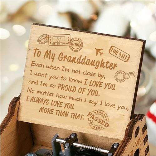 To My Granddaughter - I&#39;m So Proud Of You - Engraved Music Box
