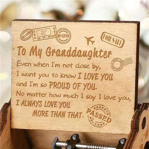 To My Granddaughter - I&#39;m So Proud Of You - Engraved Music Box