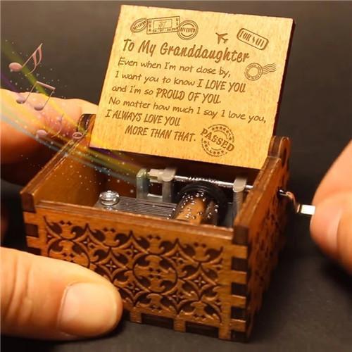 To My Granddaughter - I&#39;m So Proud Of You - Engraved Music Box