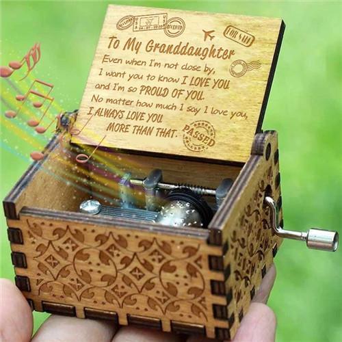 To My Granddaughter - I&#39;m So Proud Of You - Engraved Music Box