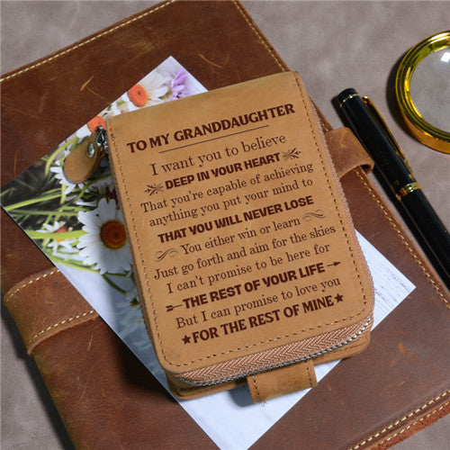To My Granddaughter - You Will Never Lose - Card Holder Zipper Wallet