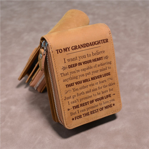 To My Granddaughter - You Will Never Lose - Card Holder Zipper Wallet