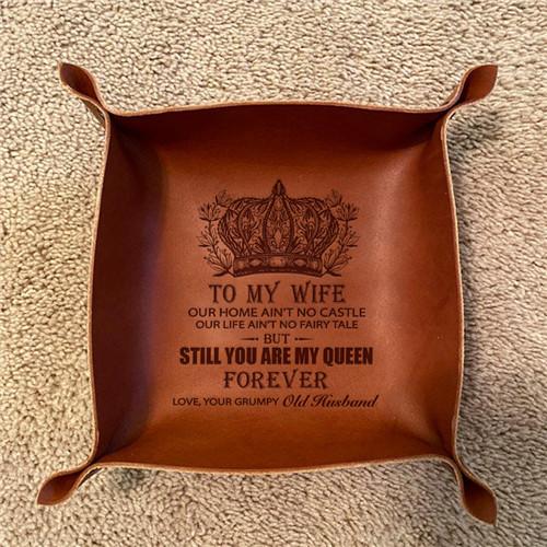 To My Wife - You Are My Queen Forever - Leather Valet Tray