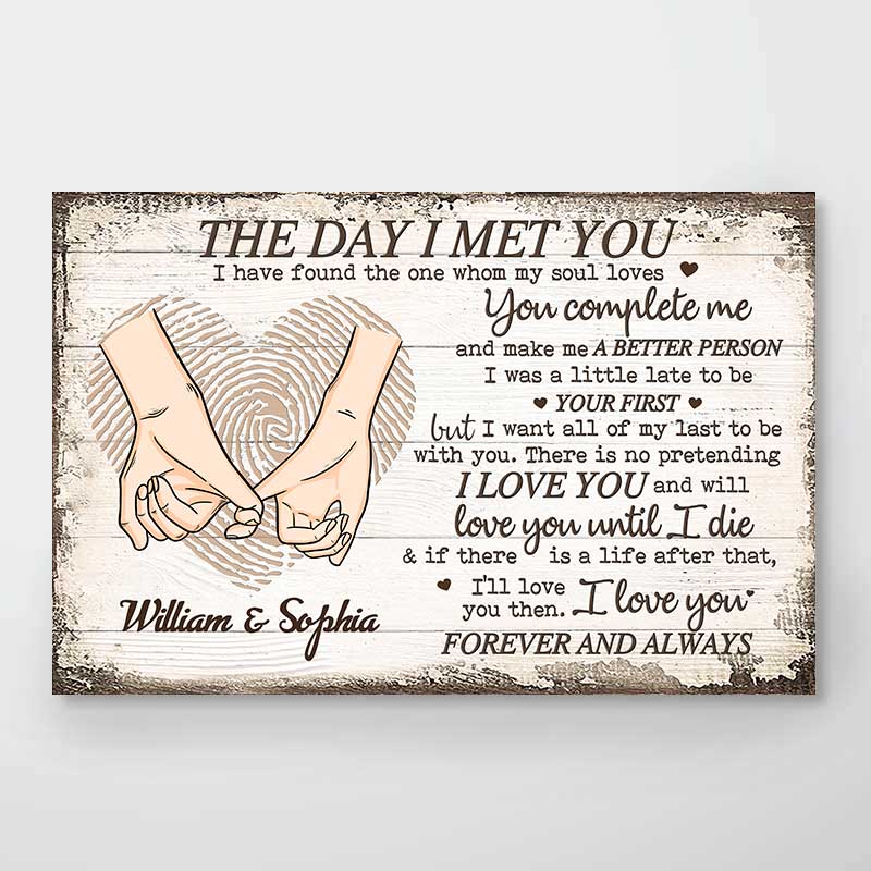 Love You Forever And Always - Gift For Couples, Husband Wife, Personalized Horizontal Poster
