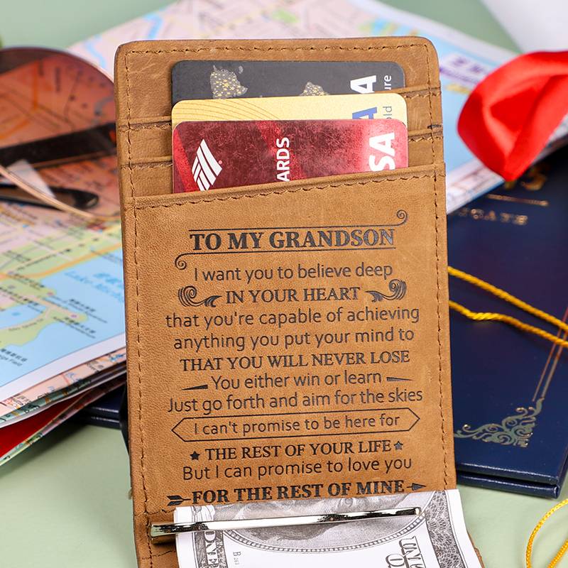 To My Grandson - Never Lose - Money Clip Wallet