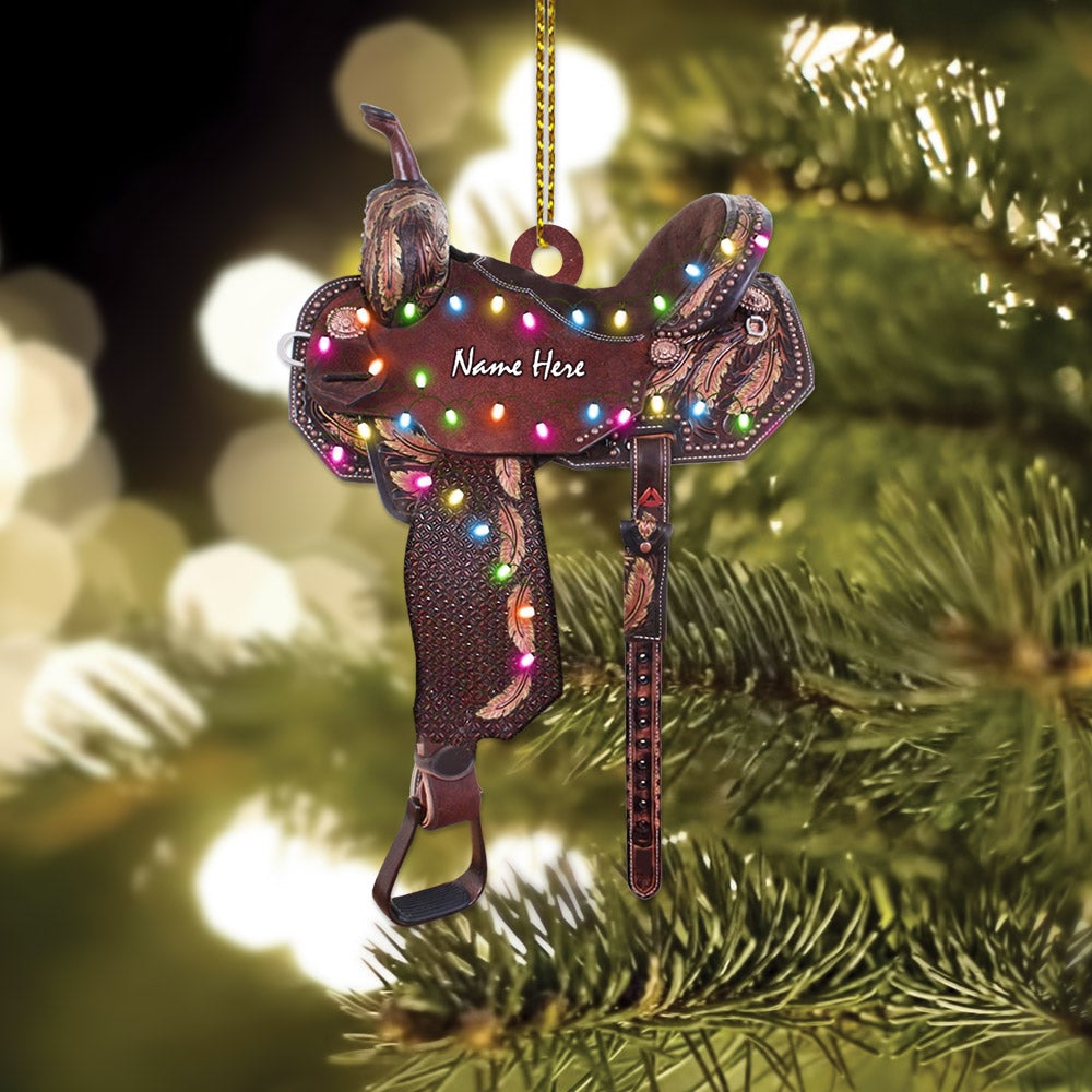 Personalized Horse Saddle For Horse Lovers Riding Horse Acrylic Ornament